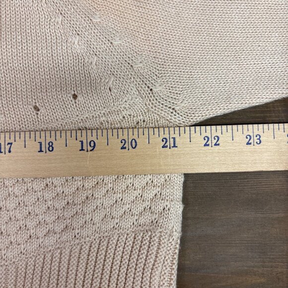 Beige Fringe Hem Knit Sweater By Central Park West - S - Picture 6 of 6